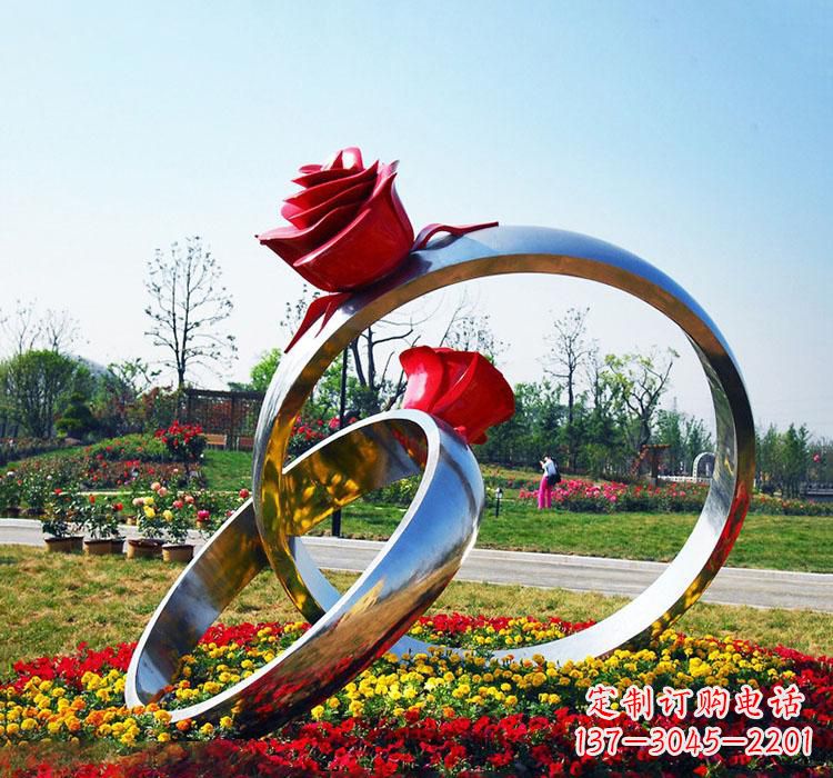 辽阳不锈钢花园戒指雕塑
