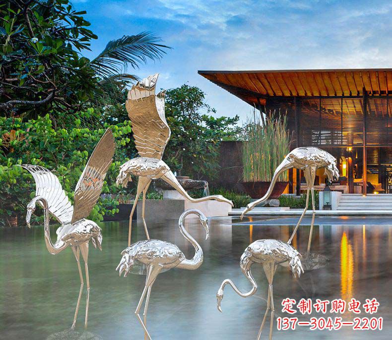 辽阳不锈钢火烈鸟雕塑1