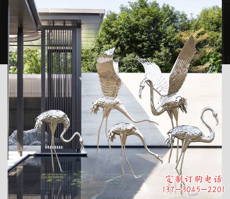 辽阳不锈钢火烈鸟展翅雕塑