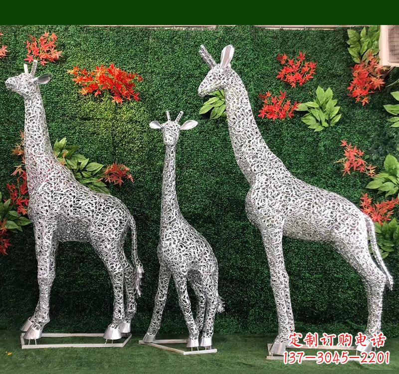 辽阳不锈钢几何长颈鹿雕塑