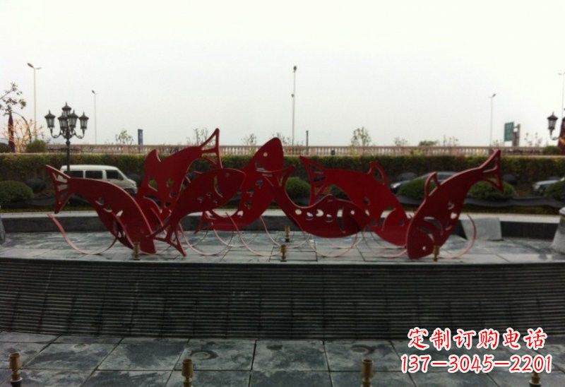 辽阳不锈钢剪纸鲤鱼雕塑精巧美观
