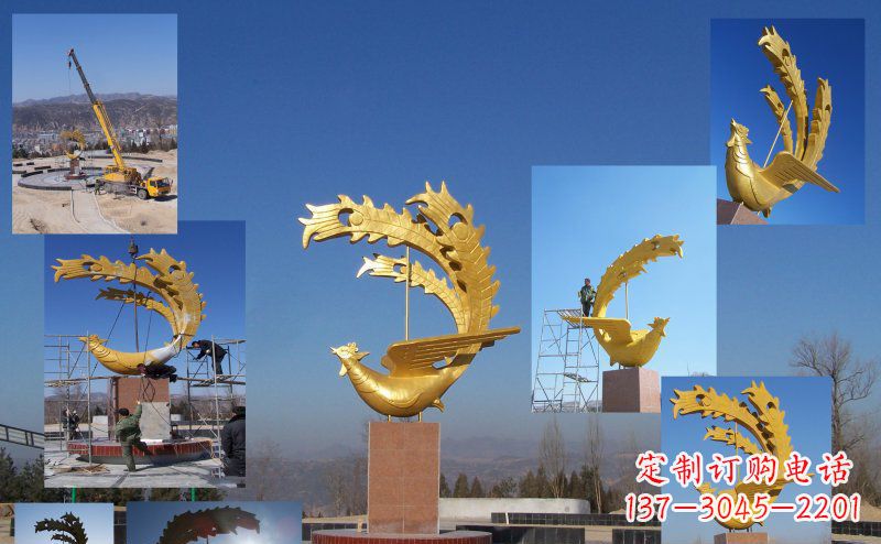 辽阳凤凰金色雕塑——展现凤凰之美