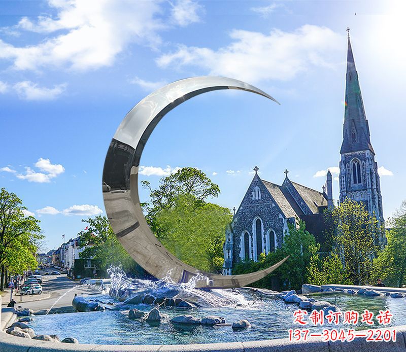 辽阳不锈钢景观月亮雕塑精美绝伦