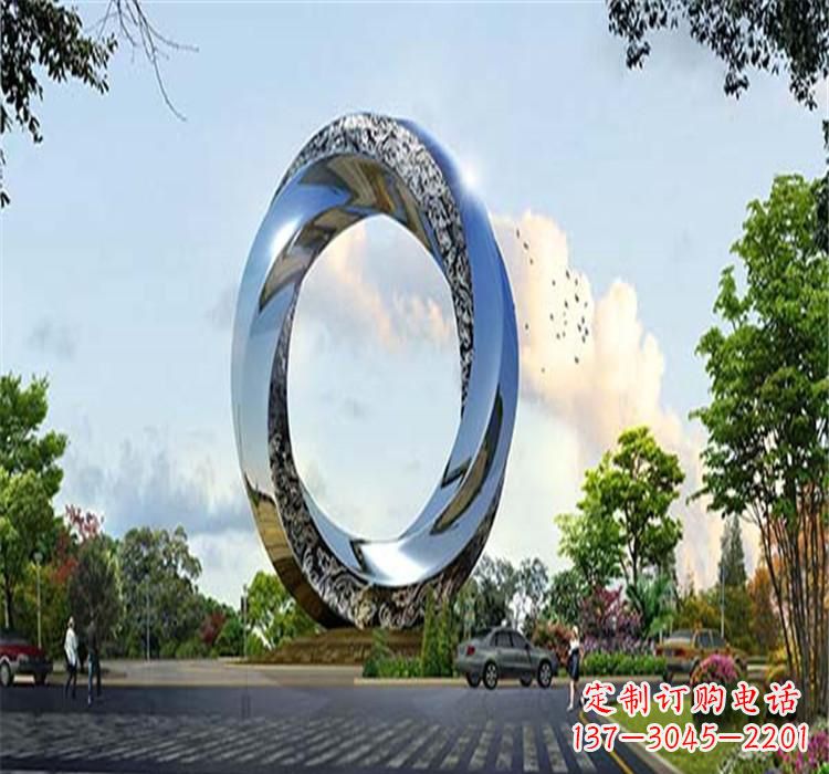 辽阳不锈钢景观圆环雕塑