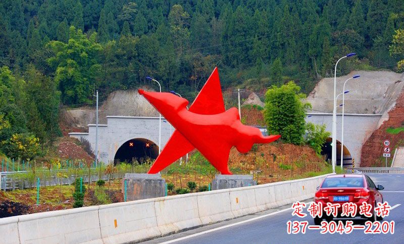 辽阳不锈钢五角星雕塑标志着和平与希望