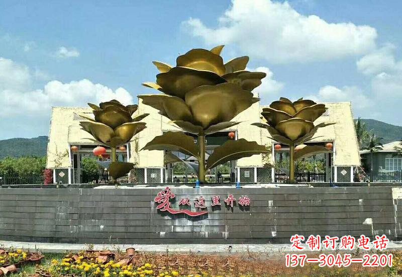 辽阳不锈钢玫瑰雕塑美丽的艺术品