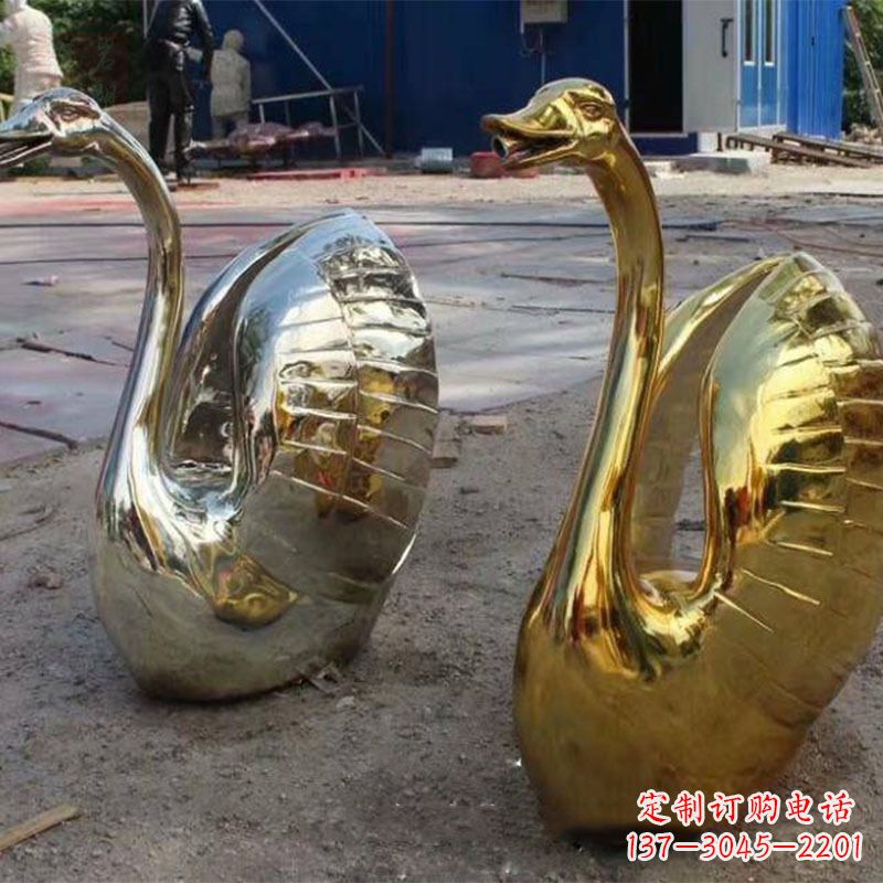 辽阳不锈钢天鹅雕塑精美而绚丽
