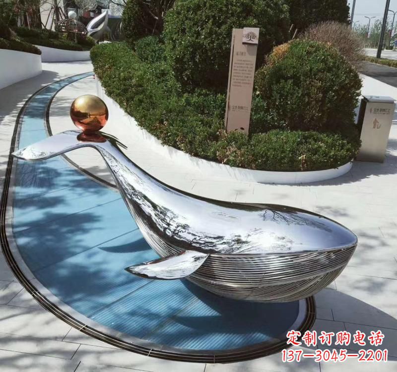辽阳精美不锈钢海豚雕塑