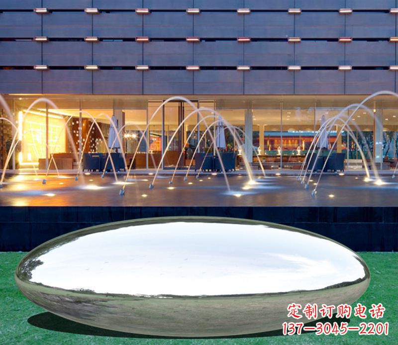 辽阳不锈钢镜面鹅卵石广场雕塑