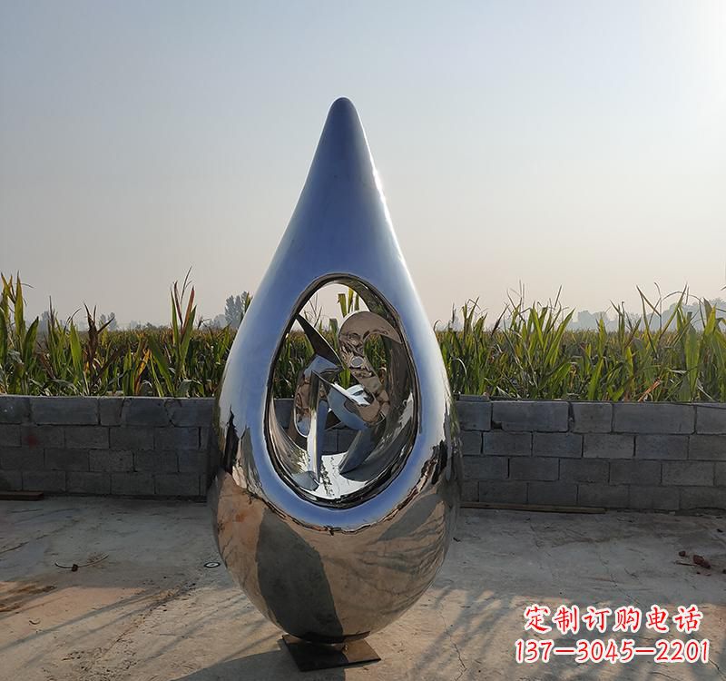 辽阳不锈钢水滴雕塑展现自然之美