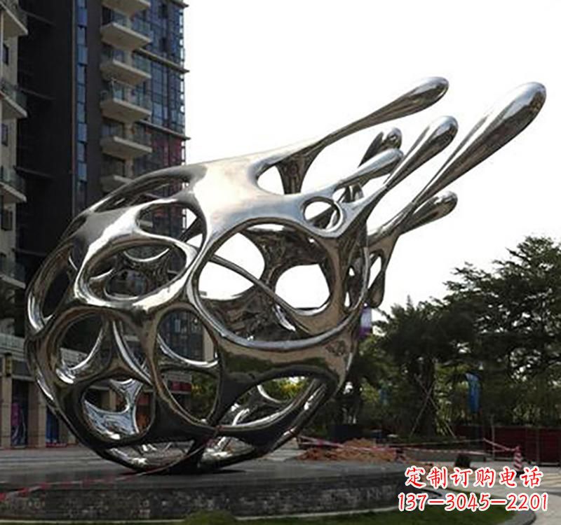辽阳不锈钢镜面火龙果雕塑精致的艺术瑰宝