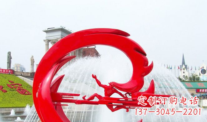 辽阳夸父的传奇不锈钢雕塑