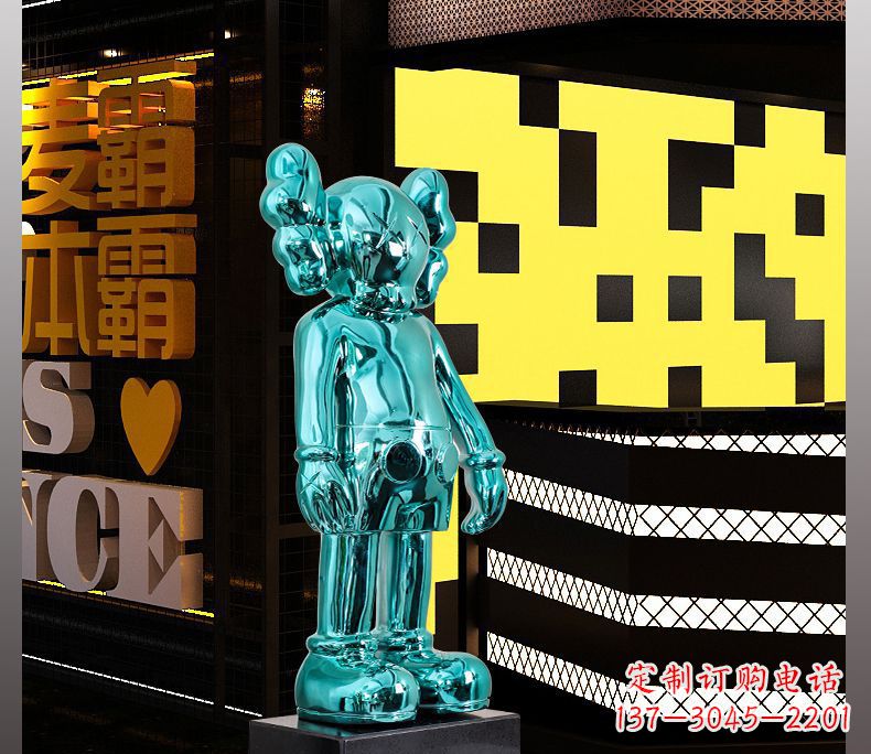 辽阳不锈钢蓝色机器人雕塑引领未来的艺术品