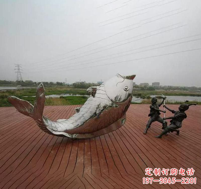 辽阳不锈钢鲤鱼雕塑传承中国文化