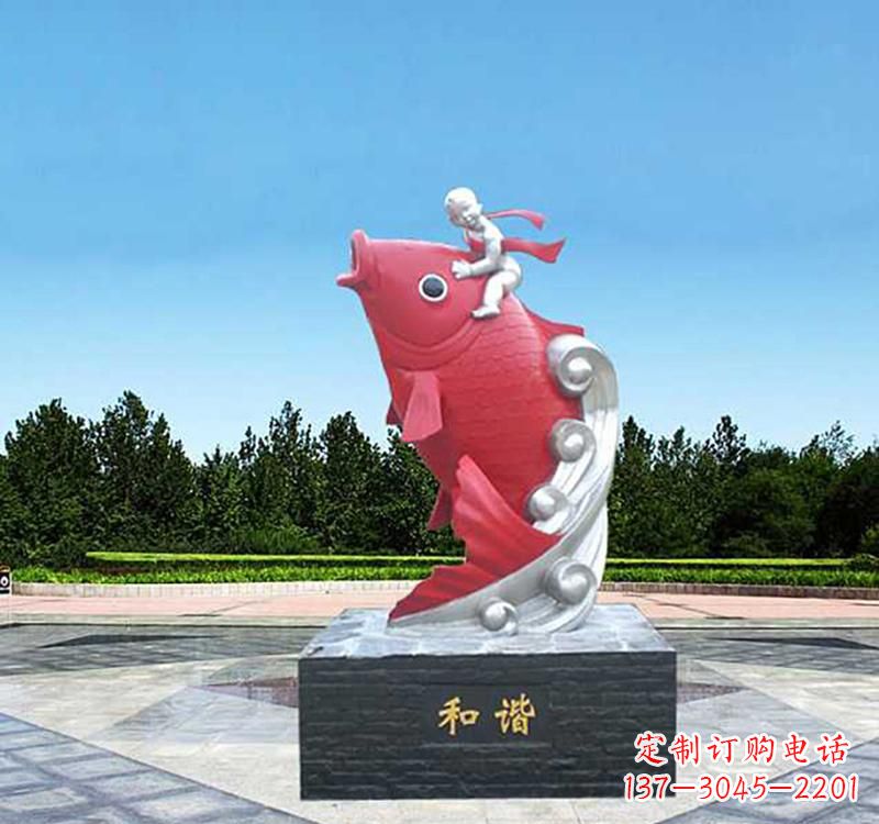 辽阳不锈钢鲤鱼雕塑精美绝伦