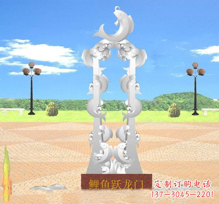 辽阳不锈钢鲤鱼跃龙门雕塑——传承传统文化的艺术瑰宝