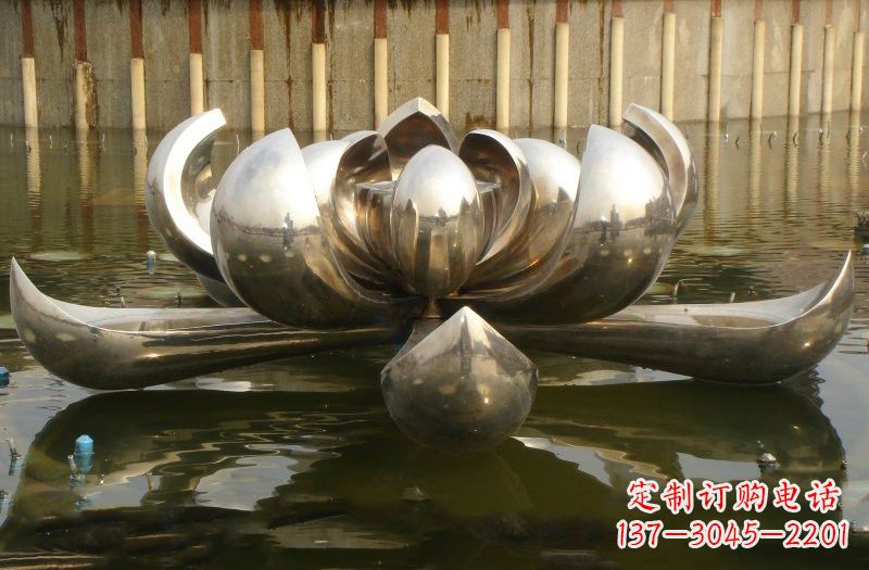 辽阳不锈钢莲花喷泉雕塑222