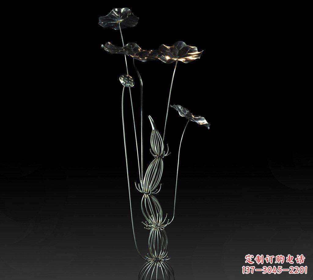 辽阳不锈钢莲藕荷花荷叶摆件雕塑