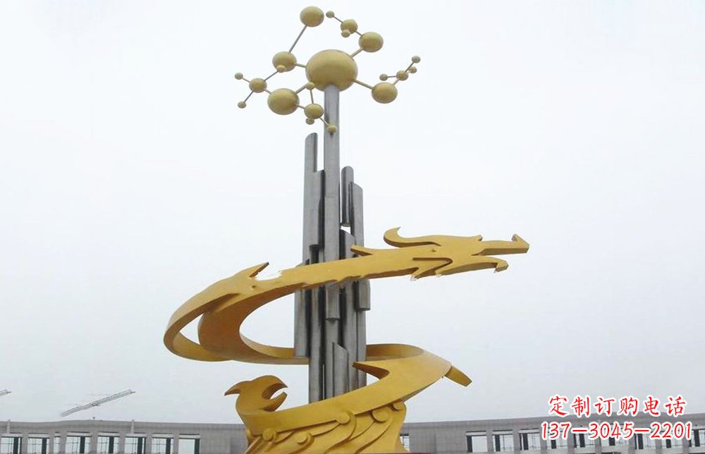 辽阳龙雕塑——点缀不锈钢城市景观