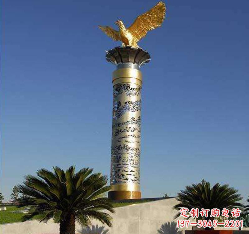 辽阳不锈钢龙柱雕塑2
