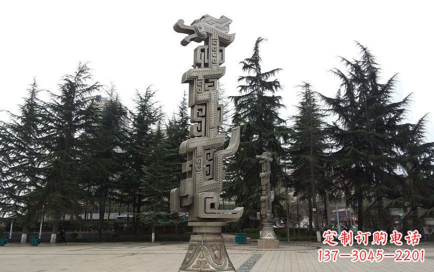 辽阳不锈钢龙柱广场景观雕塑