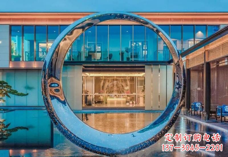 辽阳不锈钢镂空灯光圆环雕塑