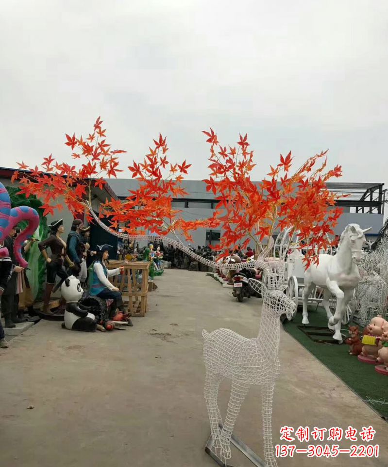 辽阳不锈钢麋鹿雕塑精美的艺术品