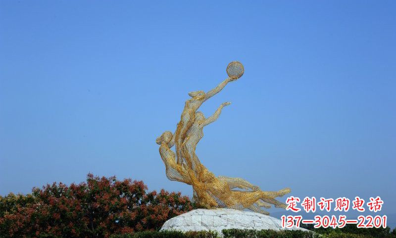 辽阳精致的不锈钢女排雕塑