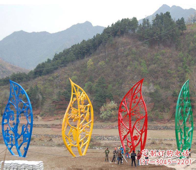 辽阳不锈钢镂空树叶景观雕塑精美绝伦