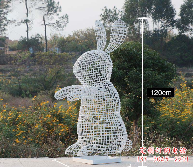 辽阳精致的不锈钢镂空兔子雕塑