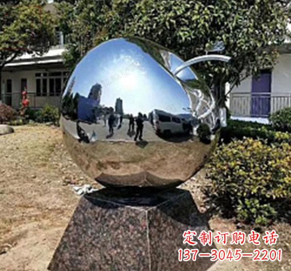 辽阳不锈钢蚂蚁滚苹果雕塑艺术与科技的完美结合