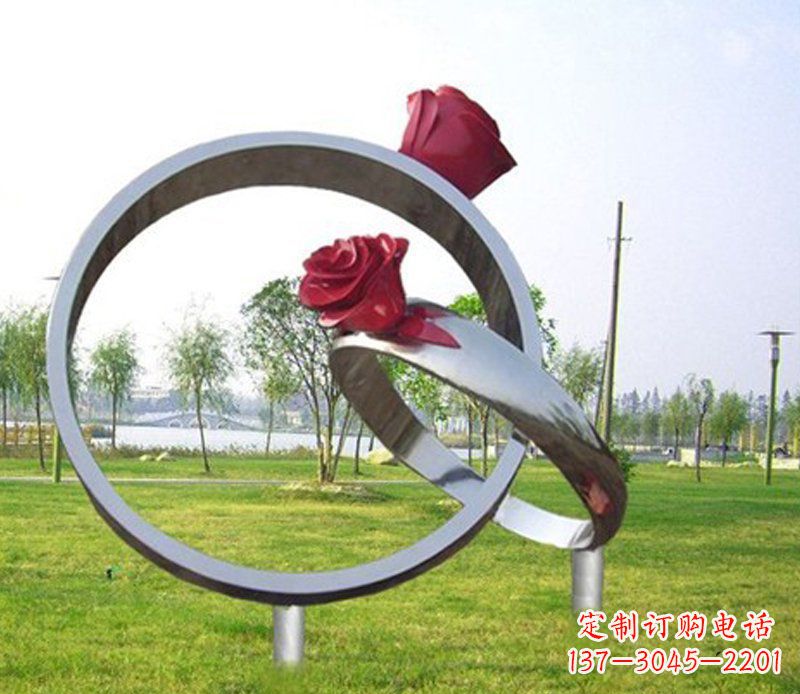 辽阳不锈钢玫瑰戒指雕塑