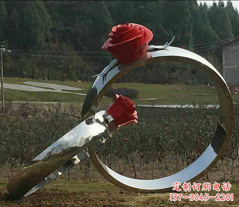 辽阳不锈钢玫瑰雕塑精美的艺术珍品