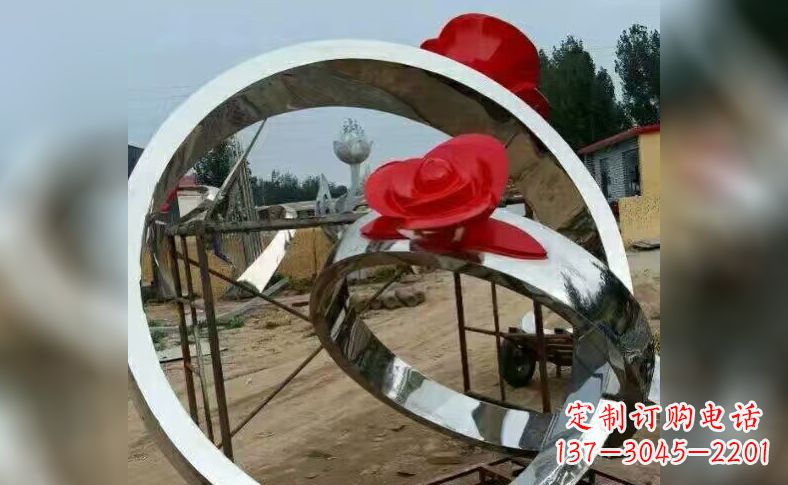 辽阳不锈钢玫瑰花戒指雕塑