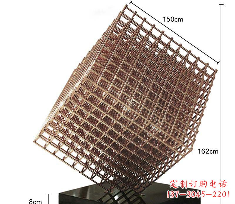 辽阳玫瑰金色几何雕塑