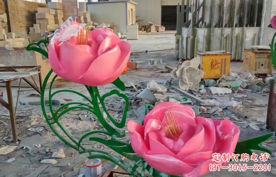 辽阳精美牡丹雕塑点缀景观