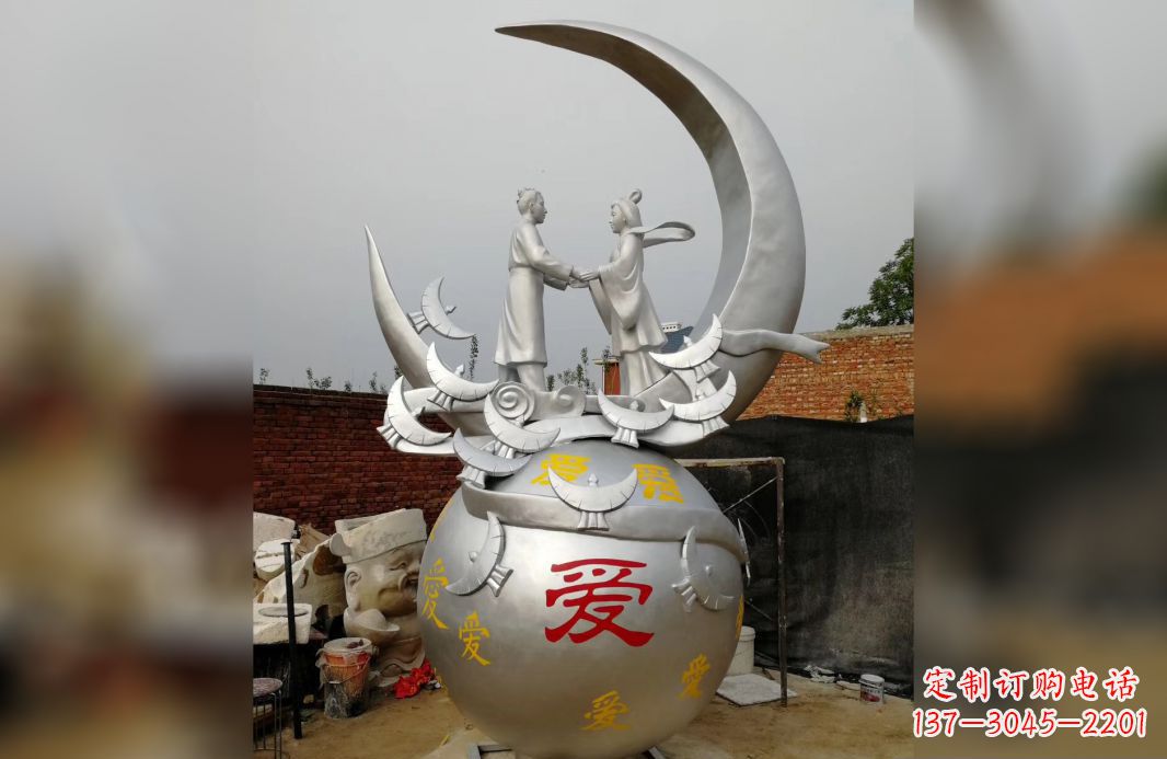 辽阳不锈钢牛郎织女广场景观雕塑