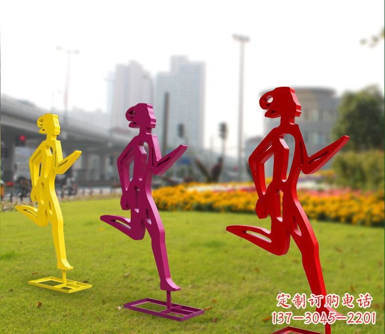 辽阳不锈钢跑步抽象女人雕塑
