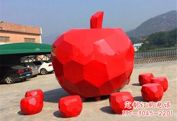 辽阳不锈钢喷漆苹果雕塑