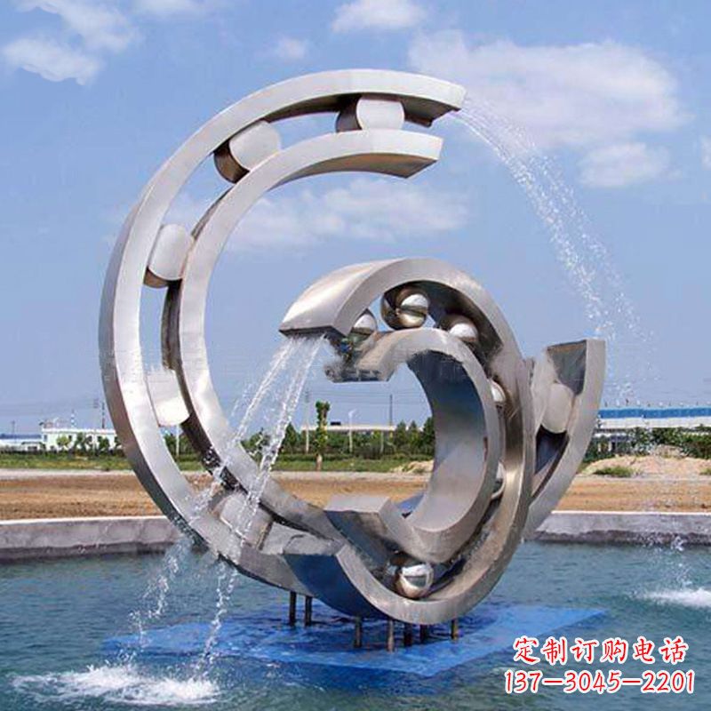 辽阳不锈钢喷水雕塑点缀园林水景的美