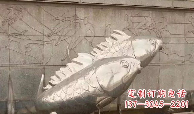 辽阳不锈钢喷泉鱼雕塑美丽装点城市