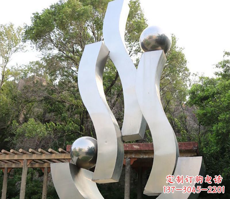辽阳景观雕塑现代不锈钢飘带