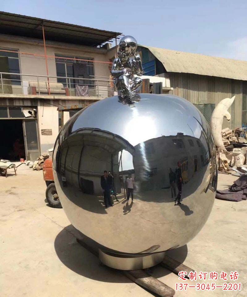 辽阳精美不锈钢苹果雕塑