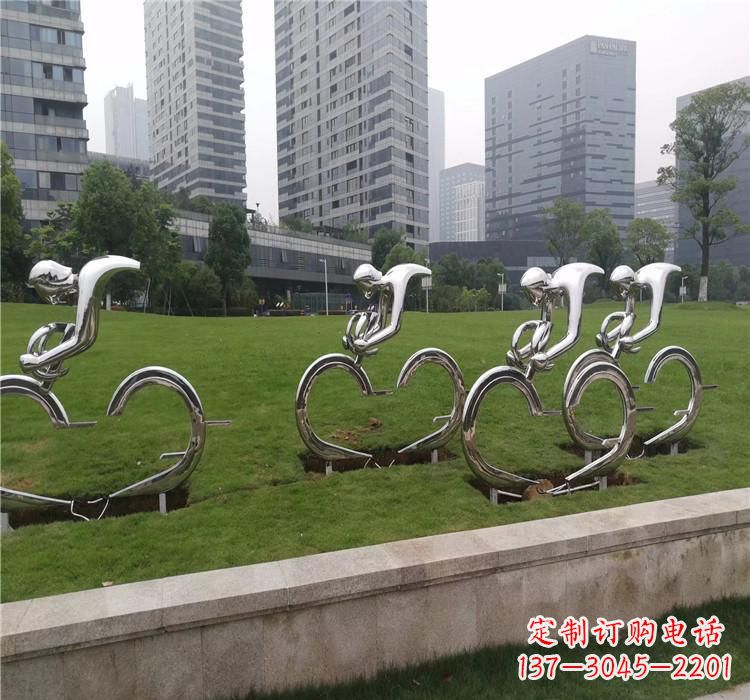 辽阳不锈钢骑自行车雕塑