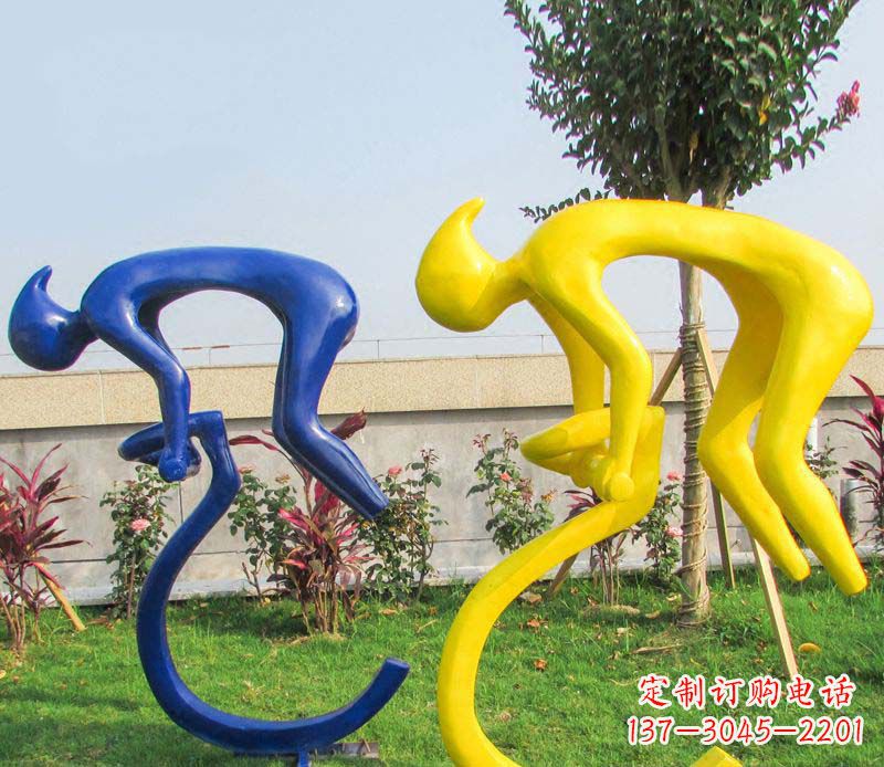 辽阳不锈钢骑自行车广场景观雕塑——给城市带来活力