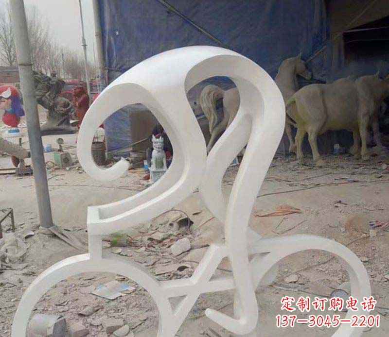 辽阳不锈钢骑自行车公园景观雕塑