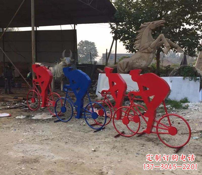 辽阳不锈钢骑自行车人物雕塑 