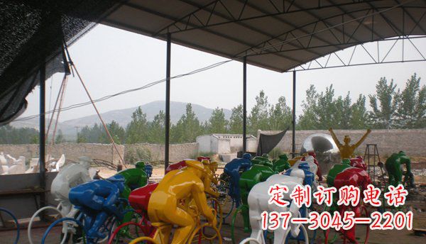 辽阳不锈钢骑自行车运动雕塑 (2)