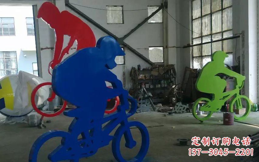 辽阳不锈钢骑自行车运动雕塑 (3)