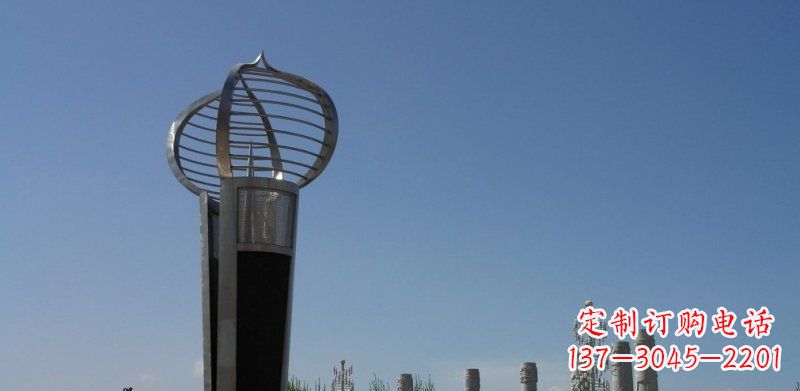 辽阳不锈钢企业火炬形雕塑